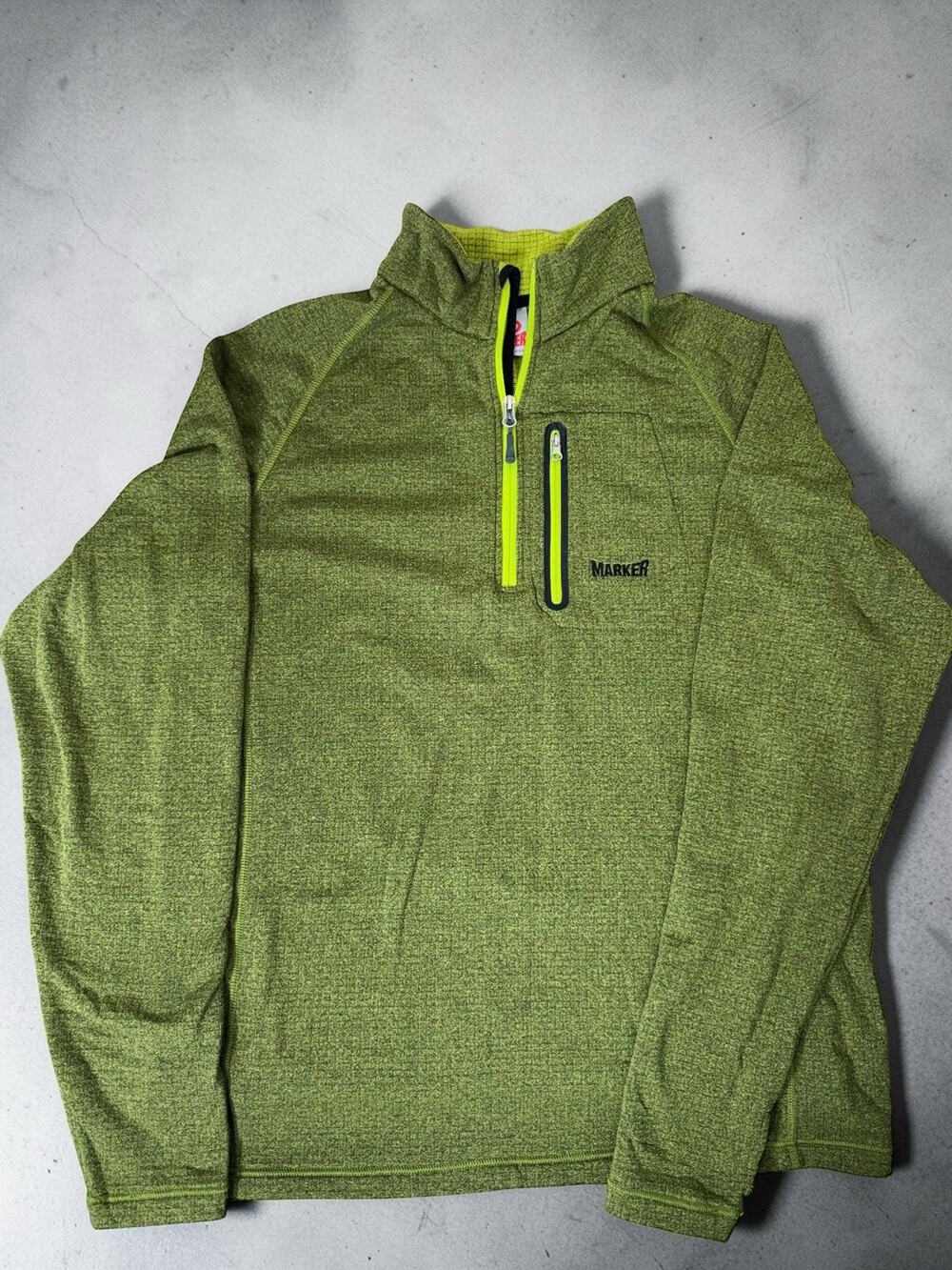 Marker Base Layer 1/4 Zip Pullover, Green Unisex Size XL Ski Snowboard